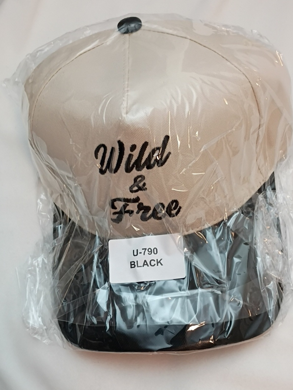 Wild & Free Kids Baseball Cap - Black and Cream